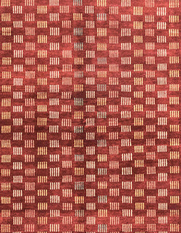 Abstract Red Modern Rug, abs3417