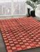 Abstract Red Modern Rug in Family Room, abs3417