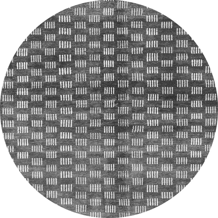 Round Machine Washable Abstract Gray Modern Rug, wshabs3417gry