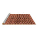 Sideview of Machine Washable Abstract Brown Modern Rug, wshabs3417brn