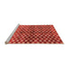 Sideview of Machine Washable Abstract Orange Modern Area Rugs, wshabs3417org