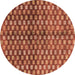 Round Machine Washable Abstract Brown Modern Rug, wshabs3417brn