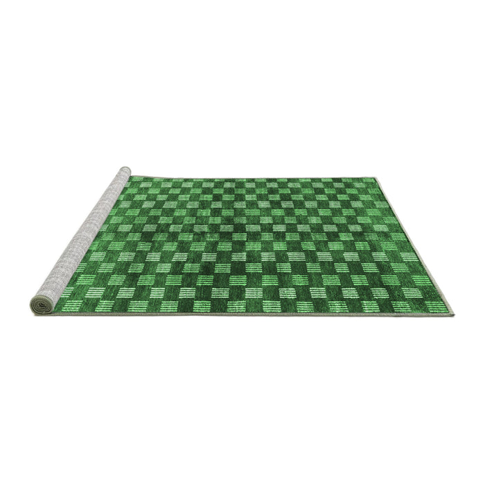Sideview of Machine Washable Abstract Emerald Green Modern Area Rugs, wshabs3417emgrn