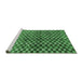 Sideview of Machine Washable Abstract Emerald Green Modern Area Rugs, wshabs3417emgrn