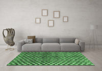 Machine Washable Abstract Emerald Green Modern Rug, wshabs3417emgrn