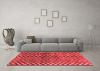 Machine Washable Abstract Red Modern Rug, wshabs3417red