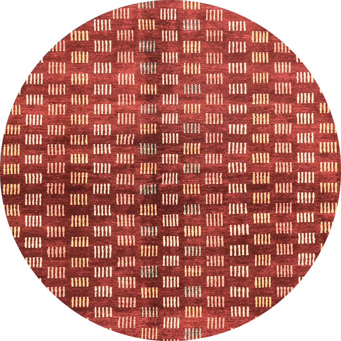Round Abstract Red Modern Rug, abs3417