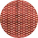 Round Abstract Red Modern Rug, abs3417