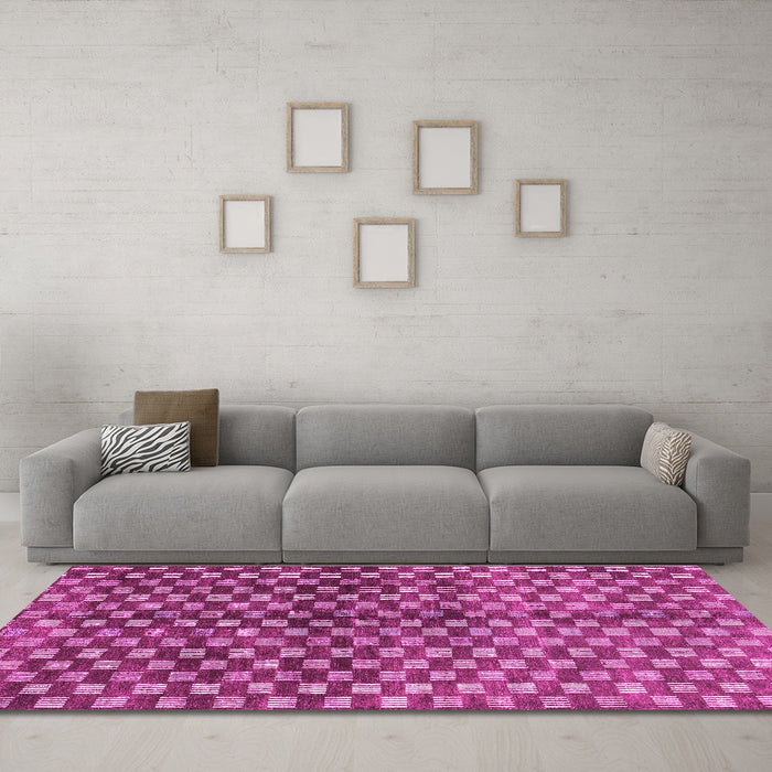 Machine Washable Abstract Purple Modern Area Rugs in a Living Room, wshabs3417pur