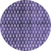 Round Abstract Blue Modern Rug, abs3417blu