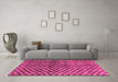 Machine Washable Abstract Pink Modern Rug in a Living Room, wshabs3417pnk