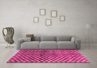 Machine Washable Abstract Pink Modern Rug, wshabs3417pnk