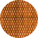 Round Machine Washable Abstract Yellow Modern Rug, wshabs3417yw