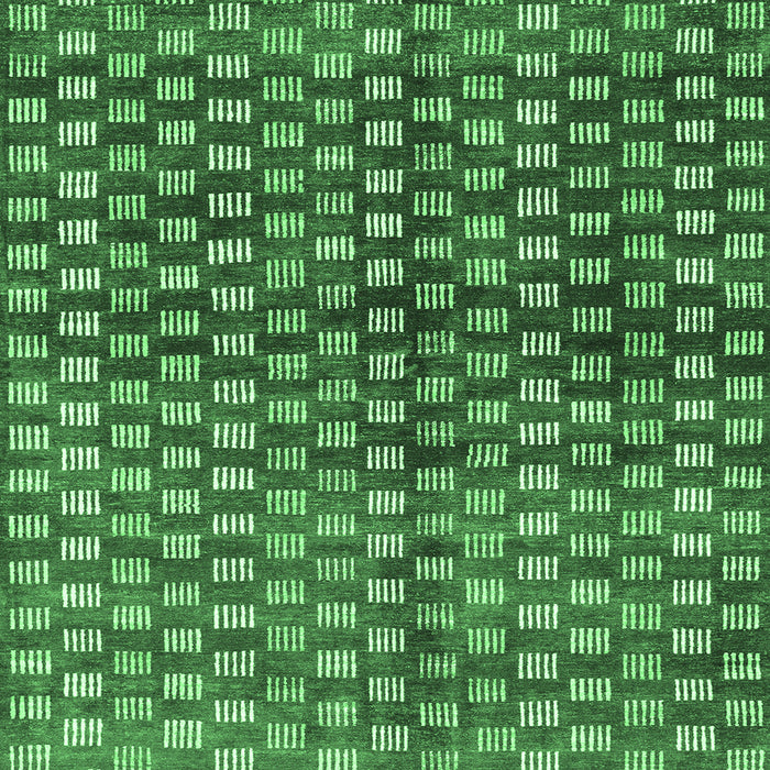 Square Machine Washable Abstract Emerald Green Modern Area Rugs, wshabs3417emgrn