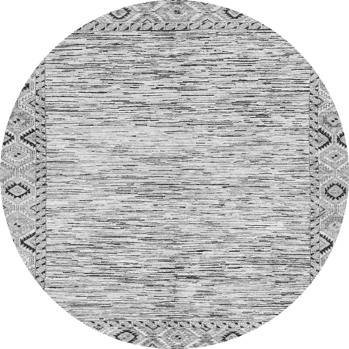 Round Abstract Gray Modern Rug, abs3418gry