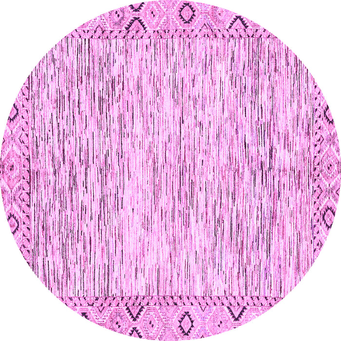 Round Abstract Purple Modern Rug, abs3418pur