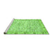 Sideview of Machine Washable Abstract Green Modern Area Rugs, wshabs3418grn