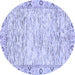 Round Machine Washable Abstract Blue Modern Rug, wshabs3418blu