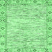 Square Machine Washable Abstract Emerald Green Modern Area Rugs, wshabs3418emgrn