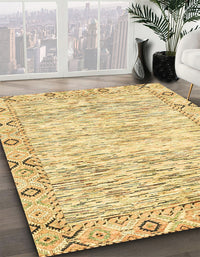 Abstract Mustard Yellow Modern Rug, abs3418