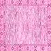 Square Machine Washable Abstract Pink Modern Rug, wshabs3418pnk