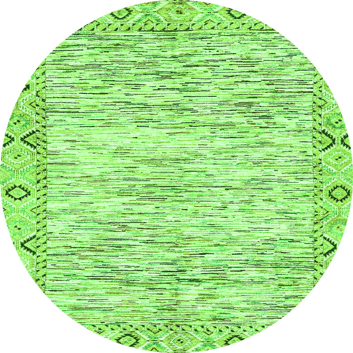 Round Abstract Green Modern Rug, abs3418grn