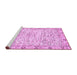 Sideview of Machine Washable Abstract Purple Modern Area Rugs, wshabs3418pur