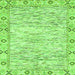 Square Machine Washable Abstract Green Modern Area Rugs, wshabs3418grn