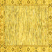 Square Machine Washable Abstract Yellow Modern Rug, wshabs3418yw