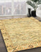 Machine Washable Abstract Mustard Yellow Rug in a Family Room, wshabs3418