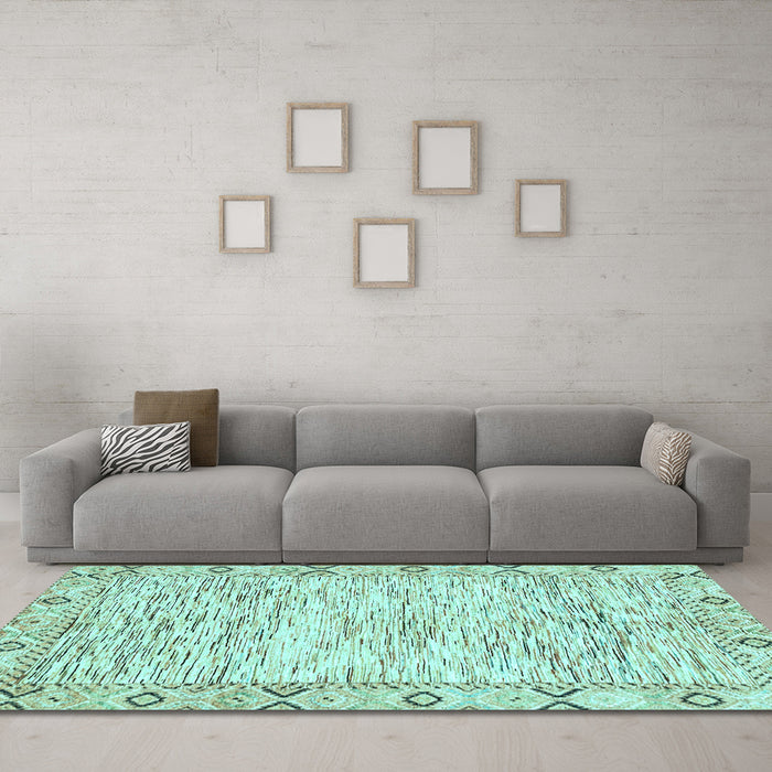 Machine Washable Abstract Light Blue Modern Rug in a Living Room, wshabs3418lblu
