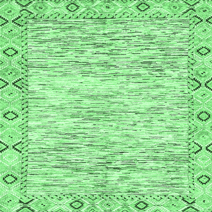 Square Abstract Emerald Green Modern Rug, abs3418emgrn