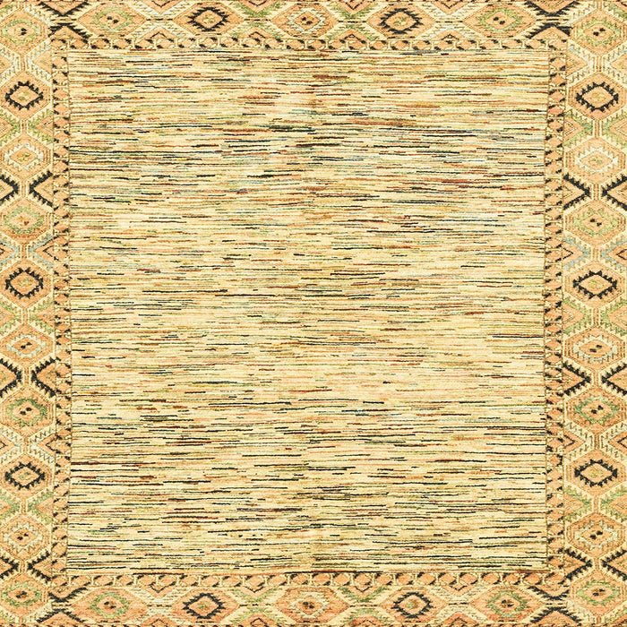 Square Abstract Mustard Yellow Modern Rug, abs3418