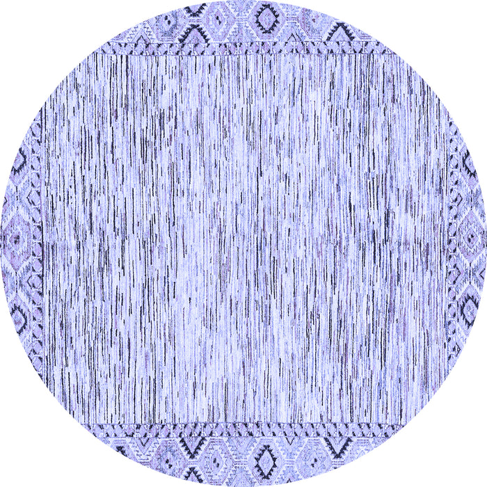 Round Abstract Blue Modern Rug, abs3418blu