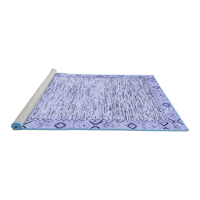 Sideview of Machine Washable Abstract Blue Modern Rug, wshabs3418blu