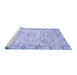 Sideview of Machine Washable Abstract Blue Modern Rug, wshabs3418blu