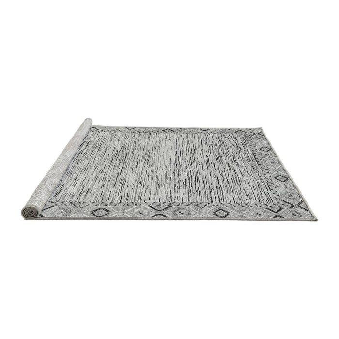 Sideview of Machine Washable Abstract Gray Modern Rug, wshabs3418gry