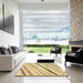 Square Abstract Cinnamon Brown Modern Rug in a Living Room, abs3419