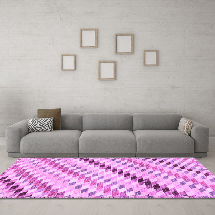 Machine Washable Abstract Purple Modern Area Rugs in a Living Room, wshabs3419pur