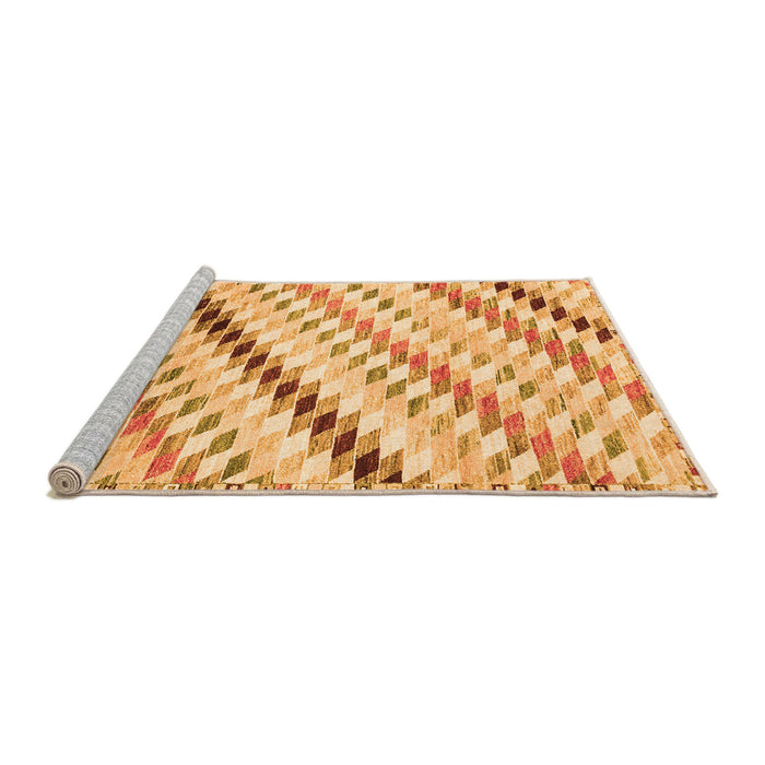 Sideview of Machine Washable Abstract Orange Modern Area Rugs, wshabs3419org
