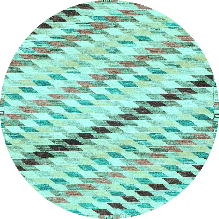 Round Abstract Light Blue Modern Rug, abs3419lblu