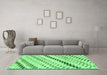 Machine Washable Abstract Emerald Green Modern Area Rugs in a Living Room,, wshabs3419emgrn