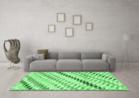 Machine Washable Abstract Emerald Green Modern Rug, wshabs3419emgrn