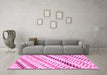 Machine Washable Abstract Pink Modern Rug in a Living Room, wshabs3419pnk