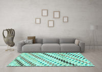 Machine Washable Abstract Light Blue Modern Rug, wshabs3419lblu