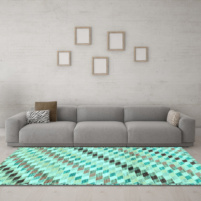 Machine Washable Abstract Light Blue Modern Rug in a Living Room, wshabs3419lblu