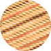 Round Machine Washable Abstract Orange Modern Area Rugs, wshabs3419org