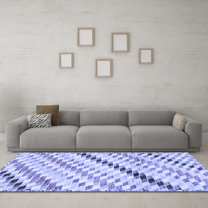Machine Washable Abstract Blue Modern Rug in a Living Room, wshabs3419blu