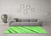 Machine Washable Abstract Green Modern Area Rugs in a Living Room,, wshabs3419grn