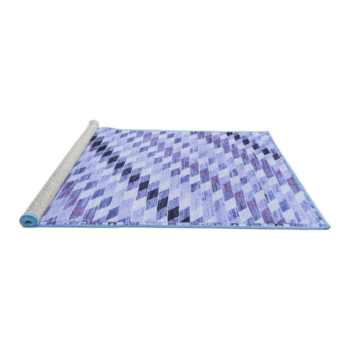 Sideview of Machine Washable Abstract Blue Modern Rug, wshabs3419blu